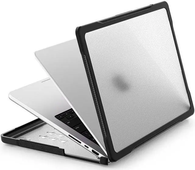 Alt view image 5 of 7 - BONAEVER Compatible with MacBook Pro 14 inch Case 2023 2022 2021 Release M2 A2779 A2442 M1 Pro/Max Chip with Touch ID Rugged Hard Shell Shockproof Cover with Keyboard Skin Transparent