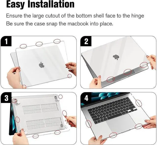 Alt view image 4 of 7 - BONAEVER For Macbook Air 15 inch Case 2025 2024 2023 A3241 M4 A3114 M3 A2941 M2 Ultra Thin Plastic Hard Shell Cover with Keyboard Skin & Type C Adapter