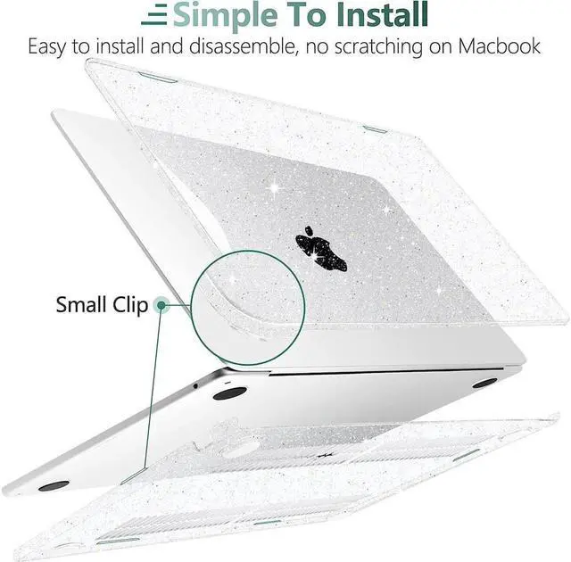 Alt view image 4 of 7 - BONAEVER Compatible with Macbook Air 15 inch Case 2025 2024 2023 A3241 M4 A3114 M3 A2941 M2 Plastic Hard Case with Keyboard Skin & Screen Protector & Type C Adapter