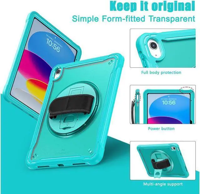 Alt view image 5 of 7 - BONAEVER Case For iPad (A16) 11th Generation 11 Inch 2025, iPad 10th Generation 10.9 inch 2022 with Pencil Holder Rotating Stand + H /Shoulder Strap + 2 in 1 Stylus Pen Shcokproof Cover