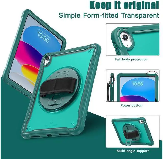 Alt view image 6 of 7 - BONAEVER Case For iPad (A16) 11th Generation 11 Inch 2025, iPad 10th Generation 10.9 inch 2022 with Pencil Holder Rotating Stand + H /Shoulder Strap + 2 in 1 Stylus Pen Shcokproof Cover