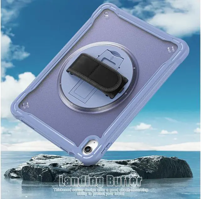 Alt view image 3 of 7 - BONAEVER Case For iPad (A16) 11th Generation 11 Inch 2025, iPad 10th Generation 10.9 inch 2022 with Pencil Holder Rotating Stand + H /Shoulder Strap + 2 in 1 Stylus Pen Shcokproof Cover