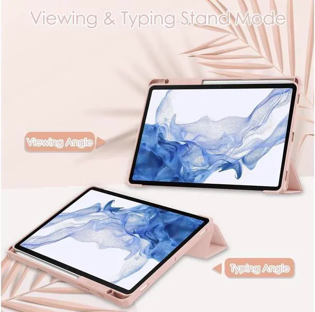 Alt view image 2 of 7 - BONAEVER Case for Samsung Galaxy Tab S8 11 inch 2022 SM-X700/X706 /Tab S7 11 inch 2020 SM-T870/T875/T878 with S-Pen Holder Trifold Cover Transparent PC Back Shell with Auto-Wake Stylus Pen Sky Blue