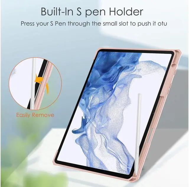 Alt view image 7 of 7 - BONAEVER Case for Samsung Galaxy Tab S8 11 inch 2022 SM-X700/X706 /Tab S7 11 inch 2020 SM-T870/T875/T878 with S-Pen Holder Trifold Cover Transparent PC Back Shell with Auto-Wake Stylus Pen Sky Blue