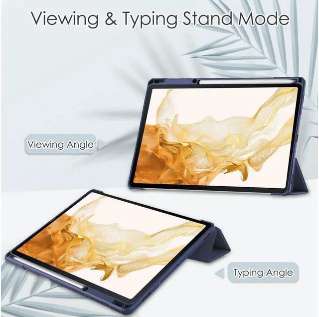 Alt view image 2 of 7 - BONAEVER Case For Samsung Galaxy Tab S8 Plus 12.4 2022 SM-X800/X806 / Tab S7 FE 2021 / Tab S7 Plus 2020 12.4 inch with S Pen Holder Stylus Pen Transparent Back Smart Stand Cover with Auto Wake/Sleep