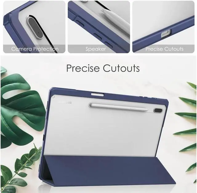 Alt view image 3 of 7 - BONAEVER Case For Samsung Galaxy Tab S8 Plus 12.4 2022 SM-X800/X806 / Tab S7 FE 2021 / Tab S7 Plus 2020 12.4 inch with S Pen Holder Stylus Pen Transparent Back Smart Stand Cover with Auto Wake/Sleep