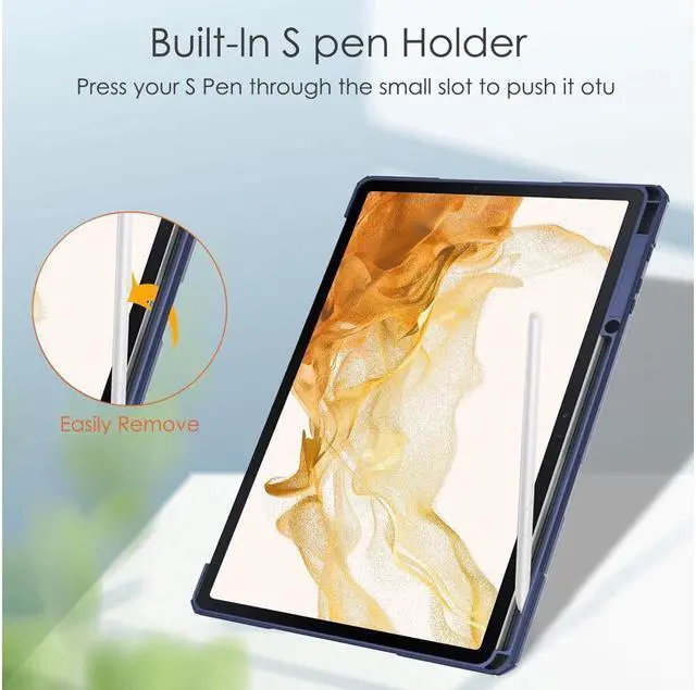 Alt view image 6 of 7 - BONAEVER Case For Samsung Galaxy Tab S8 Plus 12.4 2022 SM-X800/X806 / Tab S7 FE 2021 / Tab S7 Plus 2020 12.4 inch with S Pen Holder Stylus Pen Transparent Back Smart Stand Cover with Auto Wake/Sleep