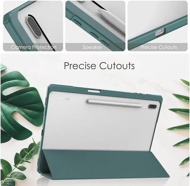 Alt view image 3 of 7 - BONAEVER Case For Samsung Galaxy Tab S8 Plus 12.4 2022 SM-X800/X806 / Tab S7 FE 2021 / Tab S7 Plus 2020 12.4 inch with S Pen Holder Stylus Pen Transparent Back Smart Stand Cover with Auto Wake/Sleep