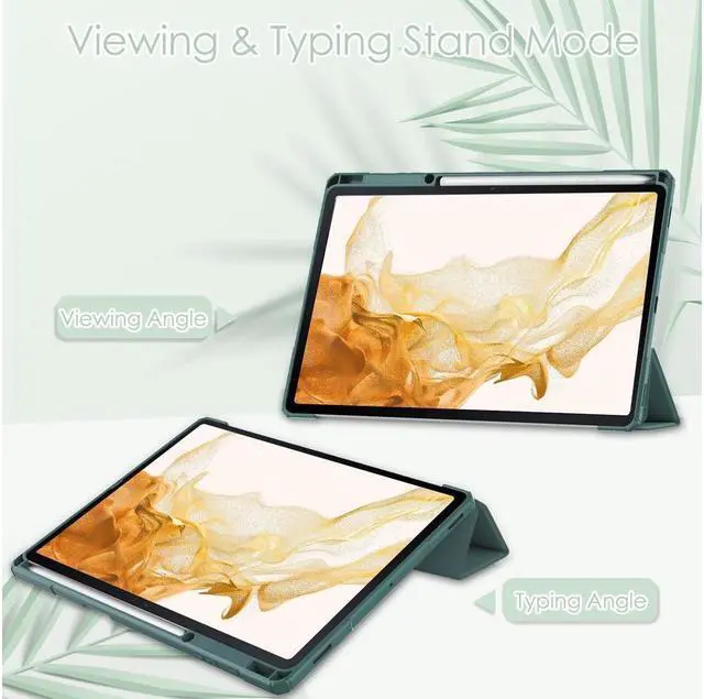 Alt view image 2 of 7 - BONAEVER Case For Samsung Galaxy Tab S8 Plus 12.4 2022 SM-X800/X806 / Tab S7 FE 2021 / Tab S7 Plus 2020 12.4 inch with S Pen Holder Stylus Pen Transparent Back Smart Stand Cover with Auto Wake/Sleep