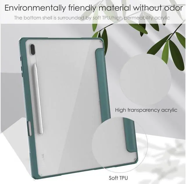 Alt view image 7 of 7 - BONAEVER Case For Samsung Galaxy Tab S8 Plus 12.4 2022 SM-X800/X806 / Tab S7 FE 2021 / Tab S7 Plus 2020 12.4 inch with S Pen Holder Stylus Pen Transparent Back Smart Stand Cover with Auto Wake/Sleep