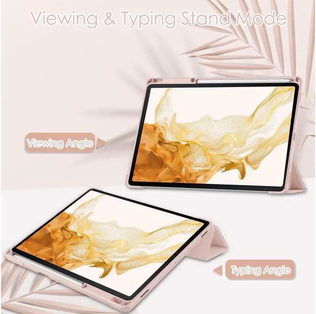 Alt view image 2 of 7 - BONAEVER Case For Samsung Galaxy Tab S8 Plus 12.4 2022 SM-X800/X806 / Tab S7 FE 2021 / Tab S7 Plus 2020 12.4 inch with S Pen Holder Stylus Pen Transparent Back Smart Stand Cover with Auto Wake/Sleep