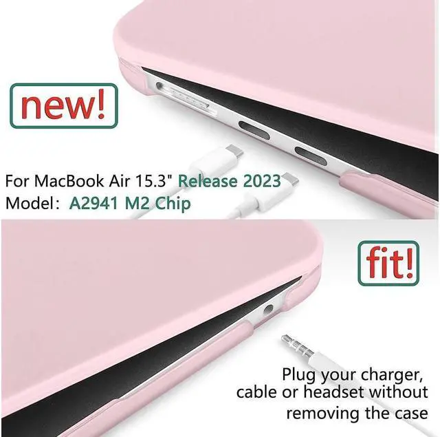 Alt view image 2 of 7 - BONAEVER For Macbook Air 15 inch Case 2025 2024 2023 A3241 M4 A3114 M3 A2941 M2 Ultra Thin Plastic Hard Shell Cover with Keyboard Skin & Type C Adapter