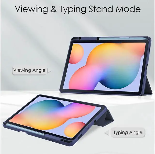 Alt view image 2 of 7 - BONAEVER Slim Case for Samsung Galaxy Tab S6 Lite 10.4 Inch 2022 2020 Model SM-P610/P613/P615/P619 with S Pen Holder Stylus Pen Shockproof Cover with Clear Transparent Back Shell