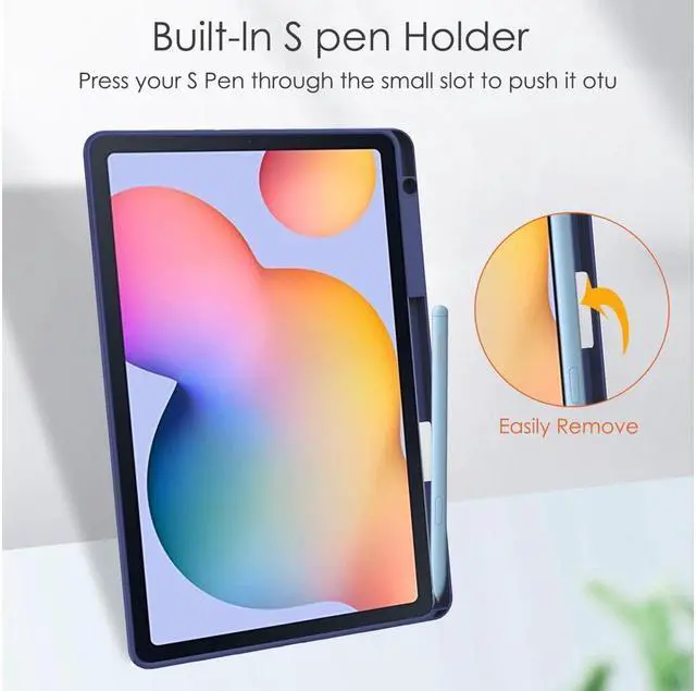 Alt view image 6 of 7 - BONAEVER Slim Case for Samsung Galaxy Tab S6 Lite 10.4 Inch 2022 2020 Model SM-P610/P613/P615/P619 with S Pen Holder Stylus Pen Shockproof Cover with Clear Transparent Back Shell