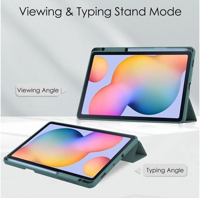 Alt view image 2 of 7 - BONAEVER Slim Case for Samsung Galaxy Tab S6 Lite 10.4 Inch 2022 2020 Model SM-P610/P613/P615/P619 with S Pen Holder Stylus Pen Shockproof Cover with Clear Transparent Back Shell