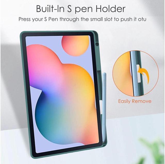 Alt view image 6 of 7 - BONAEVER Slim Case for Samsung Galaxy Tab S6 Lite 10.4 Inch 2022 2020 Model SM-P610/P613/P615/P619 with S Pen Holder Stylus Pen Shockproof Cover with Clear Transparent Back Shell