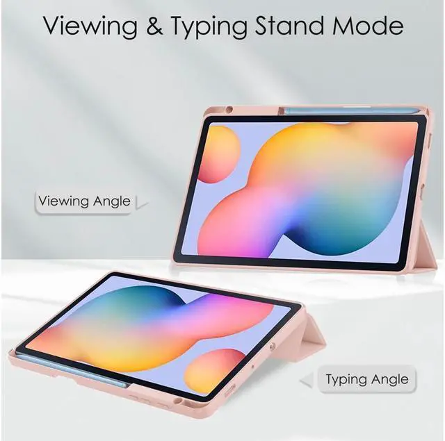 Alt view image 2 of 7 - BONAEVER Slim Case for Samsung Galaxy Tab S6 Lite 10.4 Inch 2022 2020 Model SM-P610/P613/P615/P619 with S Pen Holder Stylus Pen Shockproof Cover with Clear Transparent Back Shell