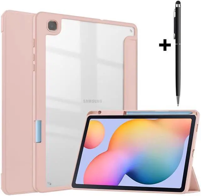 Main image of BONAEVER Slim Case for Samsung Galaxy Tab S6 Lite 10.4 Inch 2022 2020 Model SM-P610/P613/P615/P619 with S Pen Holder Stylus Pen Shockproof Cover with Clear Transparent Back Shell