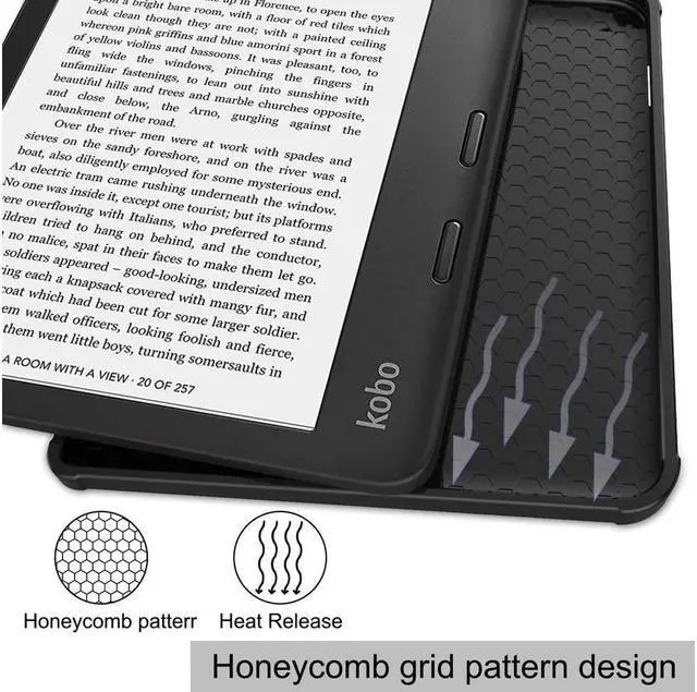 Alt view image 7 of 7 - BONAEVER Slim Case for Kobo Sage 2021 Release - Soft TPU Protective Back Cover with Auto Wake/Sleep for 8 inch Kobo Sage eReader