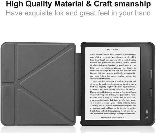 Alt view image 6 of 7 - BONAEVER Slim Case for Kobo Sage 2021 Release - Soft TPU Protective Back Cover with Auto Wake/Sleep for 8 inch Kobo Sage eReader