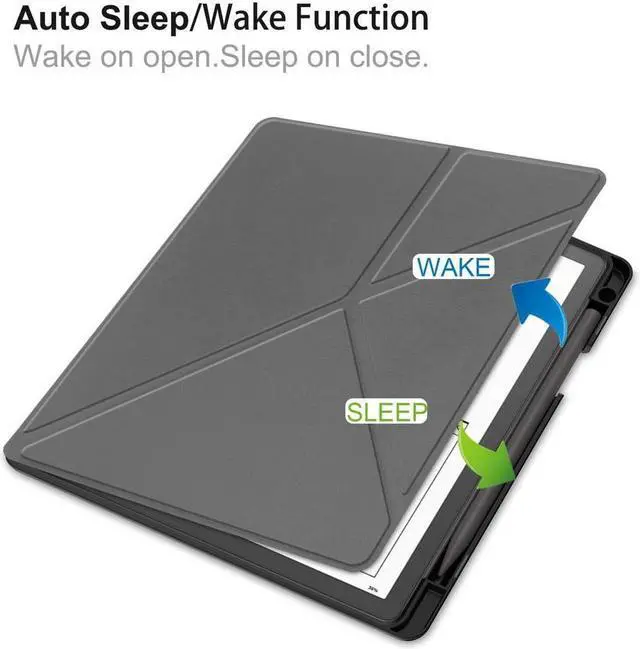 Alt view image 4 of 7 - BONAEVER Slim Case for Kindle Scribe 10.2 inch 2022 Released - Premium Leather Case Protective Smart Folio Shell Cover with Pen Holder Auto Wake/Sleep Multi-Viewing Angles Stylus Pen