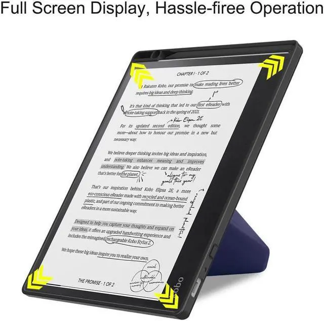 Alt view image 3 of 7 - BONAEVER Slim Case for Kobo Elipsa 2E 10.3 inch 2023 - Premium Leather Case Protective Smart Folio Shell Cover with Pen Holder Auto Wake/Sleep Multi-Viewing Angles Stylus Pen