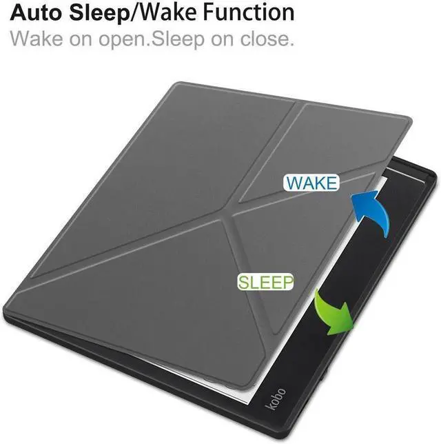 Alt view image 2 of 7 - BONAEVER Slim Case for Kobo Elipsa 2E 10.3 inch 2023 - Premium Leather Case Protective Smart Folio Shell Cover with Pen Holder Auto Wake/Sleep Multi-Viewing Angles Stylus Pen