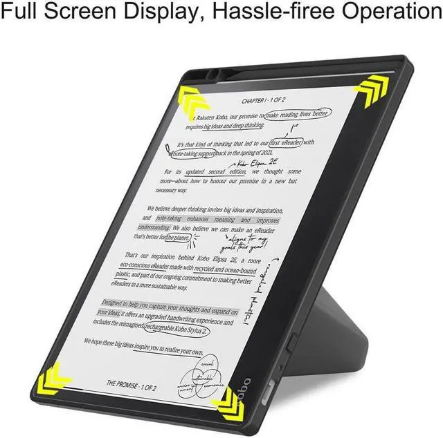 Alt view image 3 of 7 - BONAEVER Slim Case for Kobo Elipsa 2E 10.3 inch 2023 - Premium Leather Case Protective Smart Folio Shell Cover with Pen Holder Auto Wake/Sleep Multi-Viewing Angles Stylus Pen