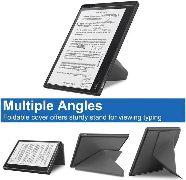 Alt view image 4 of 7 - BONAEVER Slim Case for Kobo Elipsa 2E 10.3 inch 2023 - Premium Leather Case Protective Smart Folio Shell Cover with Pen Holder Auto Wake/Sleep Multi-Viewing Angles Stylus Pen