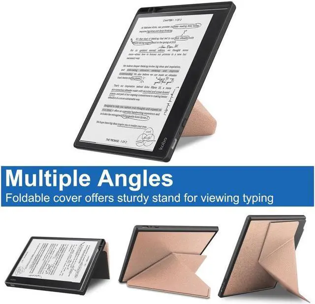 Alt view image 4 of 7 - BONAEVER Slim Case for Kobo Elipsa 2E 10.3 inch 2023 - Premium Leather Case Protective Smart Folio Shell Cover with Pen Holder Auto Wake/Sleep Multi-Viewing Angles Stylus Pen