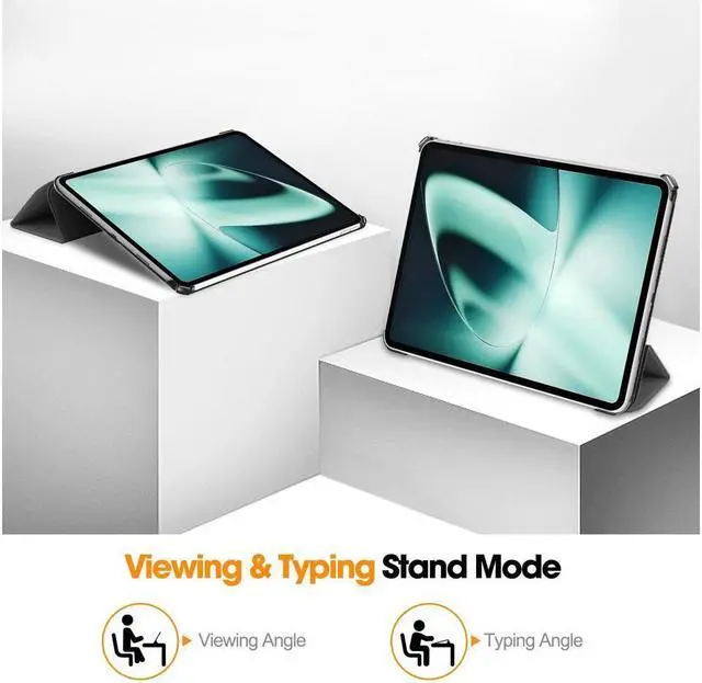 Alt view image 3 of 7 - BONAEVER Case for Oppo OnePlus Pad / Oppo Pad 2 11.61 inch 2023 Tri fold Slim Hard Shell Smart Protective Cover with Multi-Angle Stand Universal Stylus Pen