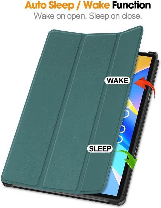 Alt view image 2 of 7 - BONAEVER Case for Tecla Stand M40 Plus 10.1 inch / P30S 10.1 inch / P40HD 10.1 inch Tri fold Slim Hard Shell Smart Protective Cover with Multi-Angle Stand Universal Stylus Pen