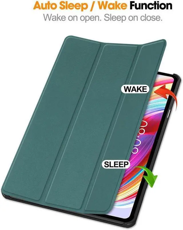 Alt view image 2 of 7 - BONAEVER Case for TECLA Stand T50 11 inch Tri fold Slim Hard Shell Smart Protective Cover with Multi-Angle Stand Universal Stylus Pen