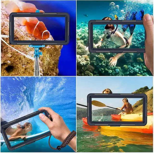 Alt view image 4 of 7 - BONAEVER Diving Phone Case Underwater Photography Video Housings with Lanyard [50ft/15m] Snorkeling Waterproof Phone Cover for iPhone Galaxy LG Motorola Google