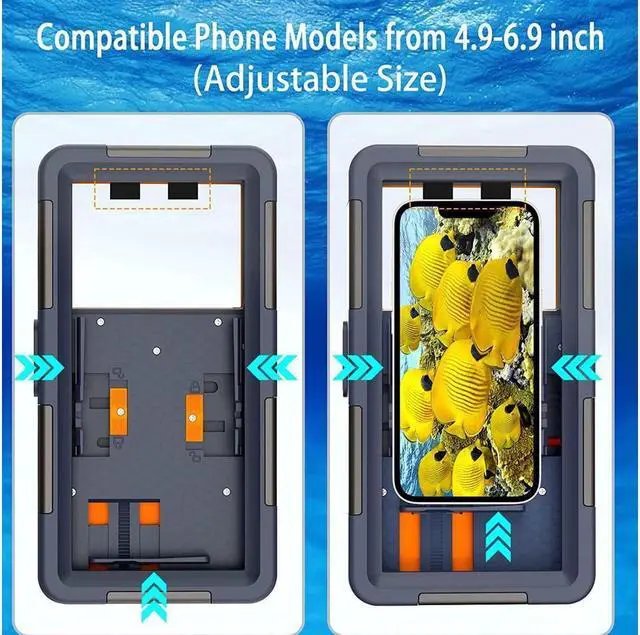 Alt view image 5 of 7 - BONAEVER Diving Phone Case Underwater Photography Video Housings with Lanyard [50ft/15m] Snorkeling Waterproof Phone Cover for iPhone Galaxy LG Motorola Google