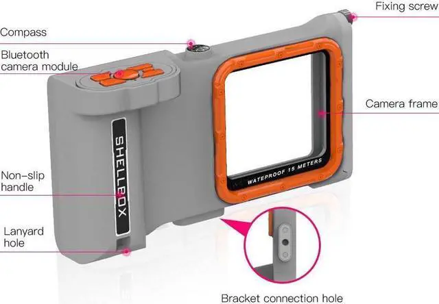 Alt view image 4 of 7 - BONAEVER [50 ft/15m] Diving Phone Case with Bluetooth Remote Control Universal Cell Phone Waterproof Case for Surfing Swimming Snorkeling Deep Underwater Protection Case for iPhone Android Phones Gray