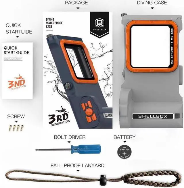 Alt view image 7 of 7 - BONAEVER [50 ft/15m] Diving Phone Case with Bluetooth Remote Control Universal Cell Phone Waterproof Case for Surfing Swimming Snorkeling Deep Underwater Protection Case for iPhone Android Phones Gray