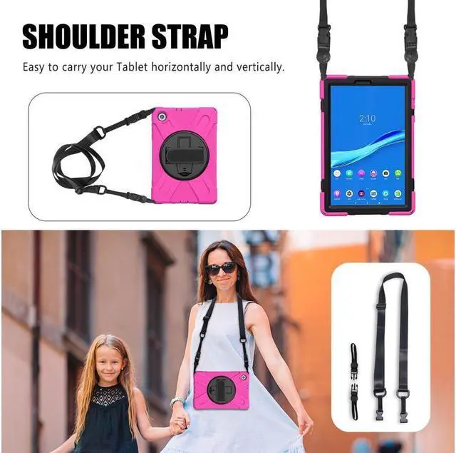 Alt view image 3 of 7 - BONAEVER Case for Lenovo Tab M10 FHD Plus 10.3 inch 2020 2nd Gen / K10 TB-X606F TB-X606X TB-X6C6F TB-X6C6X Shockproof Cover with Stand Shoulder Strap
