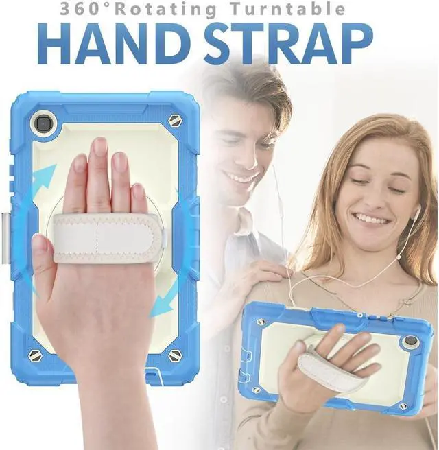 Alt view image 4 of 7 - Case Compatible with Samsung Galaxy Tab A7 Lite 8.7 inch with Built-in Screen Protector 360 Degree Kickstand Hand Shoulder Strap, Shockproof Cover for Galaxy Tab A7 Lite 2021 SM-T220 SM- T225 SM- T227