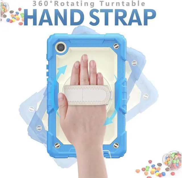 Alt view image 2 of 7 - Case Compatible with Samsung Galaxy Tab A7 Lite 8.7 inch with Built-in Screen Protector 360 Degree Kickstand Hand Shoulder Strap, Shockproof Cover for Galaxy Tab A7 Lite 2021 SM-T220 SM- T225 SM- T227