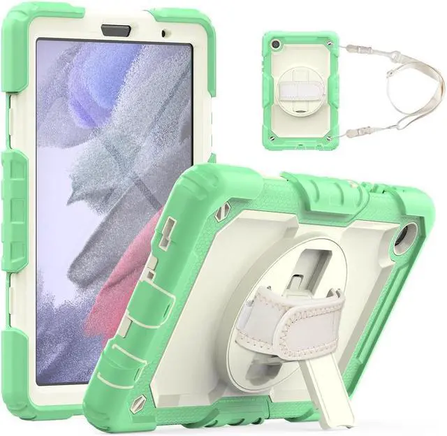 Main image of Case Compatible with Samsung Galaxy Tab A7 Lite 8.7 inch with Built-in Screen Protector 360 Degree Kickstand Hand Shoulder Strap, Shockproof Cover for Galaxy Tab A7 Lite 2021 SM-T220 SM- T225 SM- T227