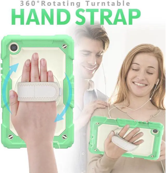 Alt view image 3 of 7 - Case Compatible with Samsung Galaxy Tab A7 Lite 8.7 inch with Built-in Screen Protector 360 Degree Kickstand Hand Shoulder Strap, Shockproof Cover for Galaxy Tab A7 Lite 2021 SM-T220 SM- T225 SM- T227