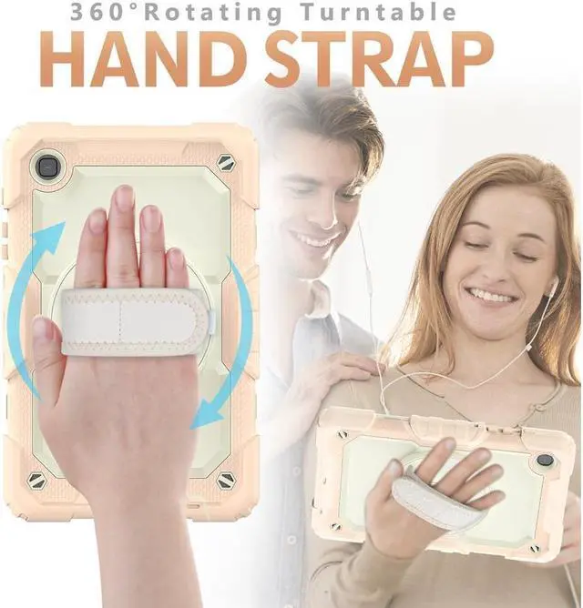 Alt view image 2 of 7 - Case Compatible with Samsung Galaxy Tab A7 Lite 8.7 inch with Built-in Screen Protector 360 Degree Kickstand Hand Shoulder Strap, Shockproof Cover for Galaxy Tab A7 Lite 2021 SM-T220 SM- T225 SM- T227