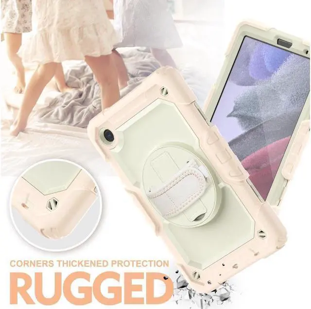 Alt view image 5 of 7 - Case Compatible with Samsung Galaxy Tab A7 Lite 8.7 inch with Built-in Screen Protector 360 Degree Kickstand Hand Shoulder Strap, Shockproof Cover for Galaxy Tab A7 Lite 2021 SM-T220 SM- T225 SM- T227