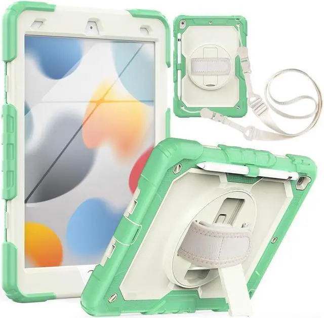 Main image of BONAEVER Case for iPad 9th / 8th / 7th Generation Case for iPad 10.2 Inch 2021 / 2020 / 2019 with Screen Protector Pencil Holder Stand and /Shoulder Strap Protective Cover