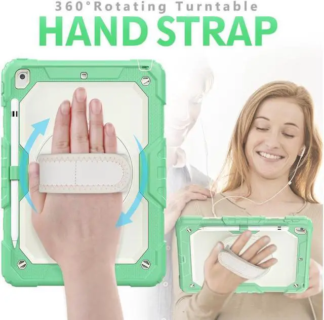 Alt view image 2 of 5 - BONAEVER Case for iPad 9th / 8th / 7th Generation Case for iPad 10.2 Inch 2021 / 2020 / 2019 with Screen Protector Pencil Holder Stand and /Shoulder Strap Protective Cover