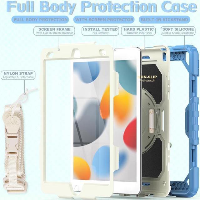 Alt view image 6 of 7 - BONAEVER Case for iPad 9th / 8th / 7th Generation Case for iPad 10.2 Inch 2021 / 2020 / 2019 with Screen Protector Pencil Holder Stand and /Shoulder Strap Protective Cover