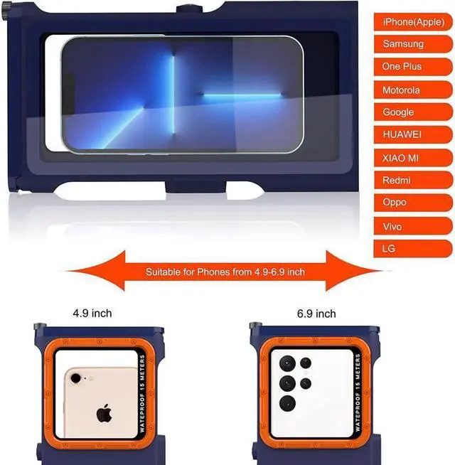 Alt view image 7 of 7 - BONAEVER Bluetooth Connection 3rd Generation Diving Phone Case Professional 15m/50ft Underwater Photography Housings for Snorkeling Scuba Dive Waterproof Phone Case for iPhone/Samsung/Universal