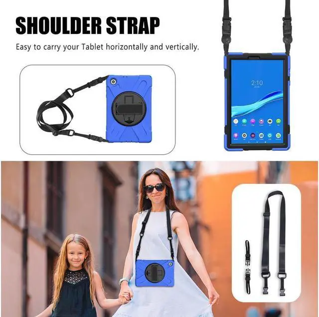 Alt view image 4 of 6 - BONAEVER Case for Lenovo Tab M10 FHD Plus 10.3 inch 2020 2nd Gen / K10 TB-X606F TB-X606X TB-X6C6F TB-X6C6X Shockproof Cover with Stand Shoulder Strap