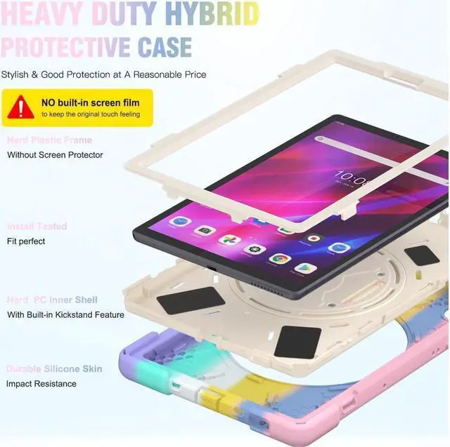 Alt view image 7 of 7 - BONAEVER Case for Lenovo Tab M10 FHD Plus 10.3 inch 2020 2nd Gen / K10 TB-X606F TB-X606X TB-X6C6F TB-X6C6X Shockproof Cover with Stand Shoulder Strap